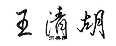 駱恆光王清胡行書個性簽名怎么寫