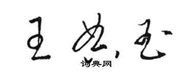 駱恆光王典玉草書個性簽名怎么寫