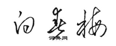 駱恆光白春梅草書個性簽名怎么寫