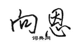 駱恆光向恩行書個性簽名怎么寫