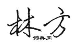 駱恆光林方行書個性簽名怎么寫