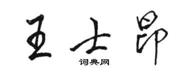 駱恆光王士昂行書個性簽名怎么寫