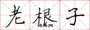 侯登峰老根子楷書怎么寫