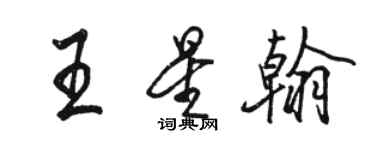 駱恆光王星翰行書個性簽名怎么寫