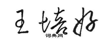 駱恆光王培好草書個性簽名怎么寫