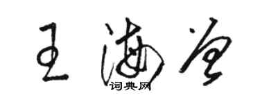 駱恆光王海曾草書個性簽名怎么寫