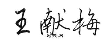 駱恆光王獻梅行書個性簽名怎么寫