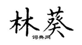 丁謙林葵楷書個性簽名怎么寫