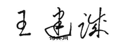 駱恆光王建誠草書個性簽名怎么寫