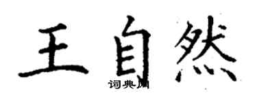 丁謙王自然楷書個性簽名怎么寫