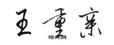 駱恆光王重親行書個性簽名怎么寫