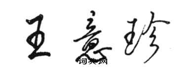 駱恆光王意珍行書個性簽名怎么寫