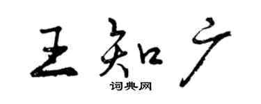 曾慶福王知廣行書個性簽名怎么寫