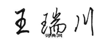 駱恆光王瑞川行書個性簽名怎么寫