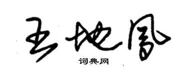 朱錫榮王地鳳草書個性簽名怎么寫