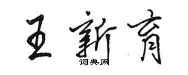 駱恆光王新育行書個性簽名怎么寫