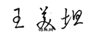 駱恆光王美坦草書個性簽名怎么寫