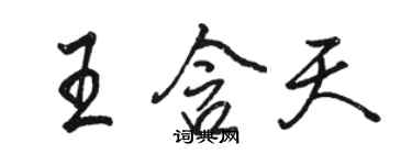 駱恆光王含天行書個性簽名怎么寫