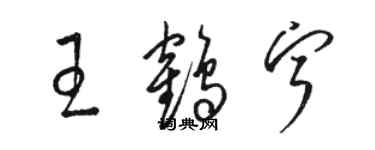 駱恆光王鶴寧草書個性簽名怎么寫