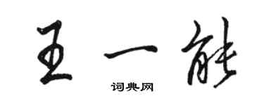 駱恆光王一能行書個性簽名怎么寫