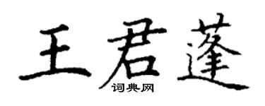 丁謙王君蓬楷書個性簽名怎么寫