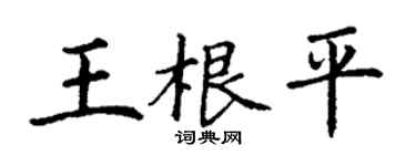丁謙王根平楷書個性簽名怎么寫