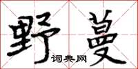 周炳元野蔓楷書怎么寫