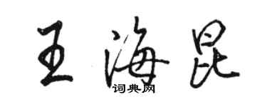 駱恆光王海昆行書個性簽名怎么寫