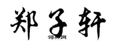 胡問遂鄭子軒行書個性簽名怎么寫