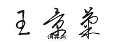 駱恆光王景菊草書個性簽名怎么寫