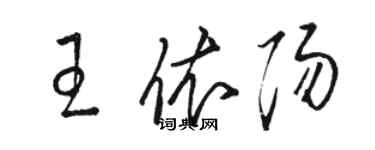 駱恆光王依陽草書個性簽名怎么寫