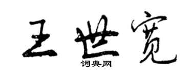 曾慶福王世寬行書個性簽名怎么寫