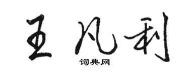 駱恆光王凡利行書個性簽名怎么寫