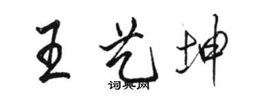 駱恆光王藝坤行書個性簽名怎么寫