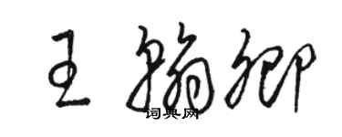 駱恆光王翰卿草書個性簽名怎么寫