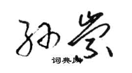 駱恆光孫崇草書個性簽名怎么寫