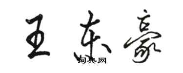 駱恆光王東豪行書個性簽名怎么寫