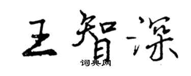 曾慶福王智深行書個性簽名怎么寫