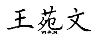 丁謙王苑文楷書個性簽名怎么寫