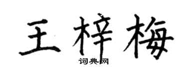 何伯昌王梓梅楷書個性簽名怎么寫