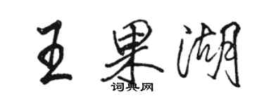 駱恆光王果湖行書個性簽名怎么寫