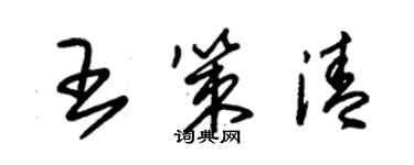 朱錫榮王策清草書個性簽名怎么寫