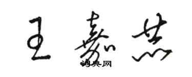 駱恆光王嘉赫草書個性簽名怎么寫