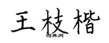 何伯昌王枝楷楷書個性簽名怎么寫