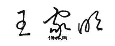 駱恆光王家明草書個性簽名怎么寫