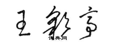 駱恆光王彩亭草書個性簽名怎么寫