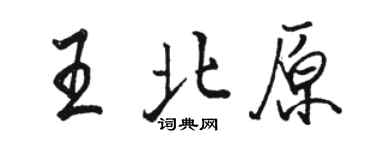 駱恆光王北原行書個性簽名怎么寫