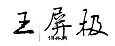 曾慶福王屏極行書個性簽名怎么寫