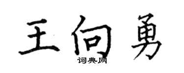 何伯昌王向勇楷書個性簽名怎么寫