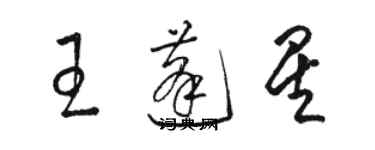 駱恆光王蓬星草書個性簽名怎么寫